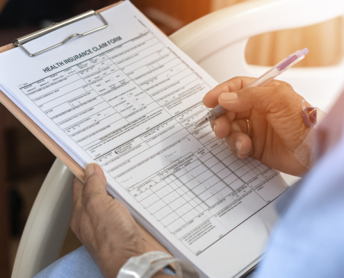 Health Insurance Claim Form Application For Medicare Coverage And Medical Treatment For Patient With Illness